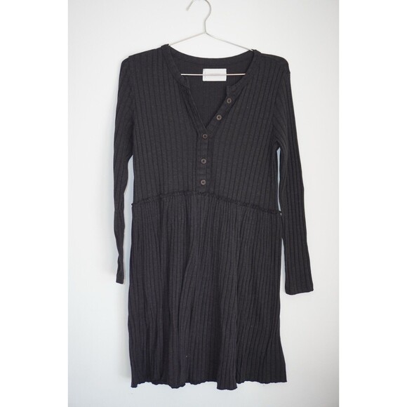 Lucky Brand Black Cloud Jersey Wide Ribbed Dress -Size: Small - Picture 2 of 7
